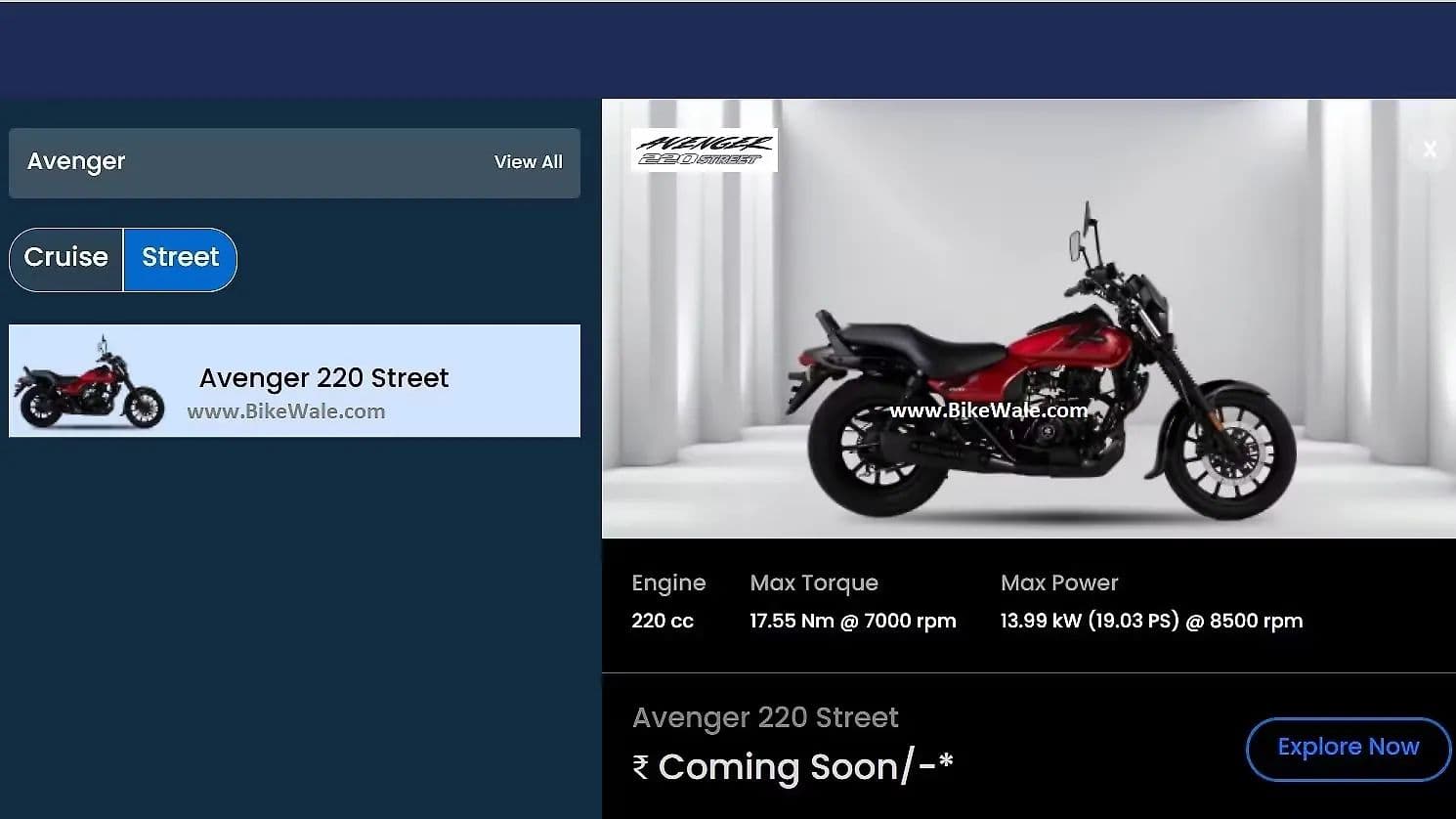 Bajaj Avenger Street 220 Right Side View