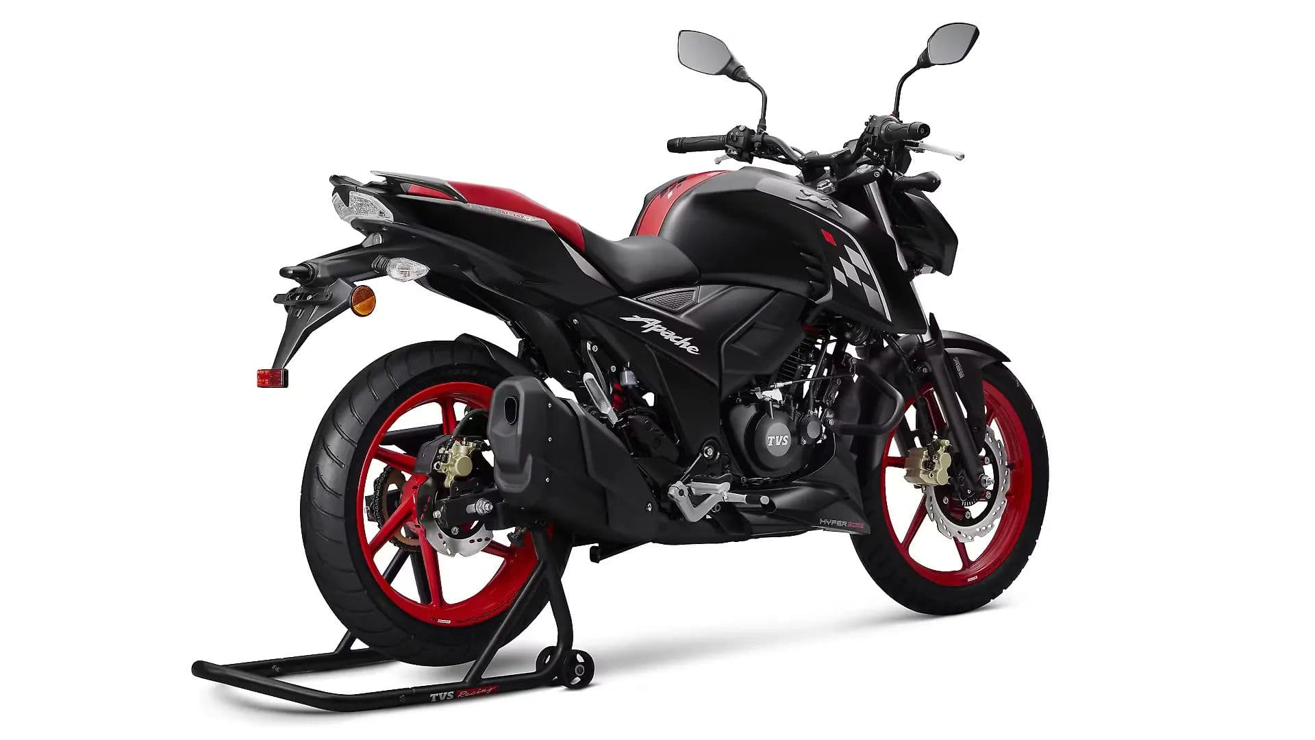 TVS Apache RTR 160 4V Right Rear Three Quarter