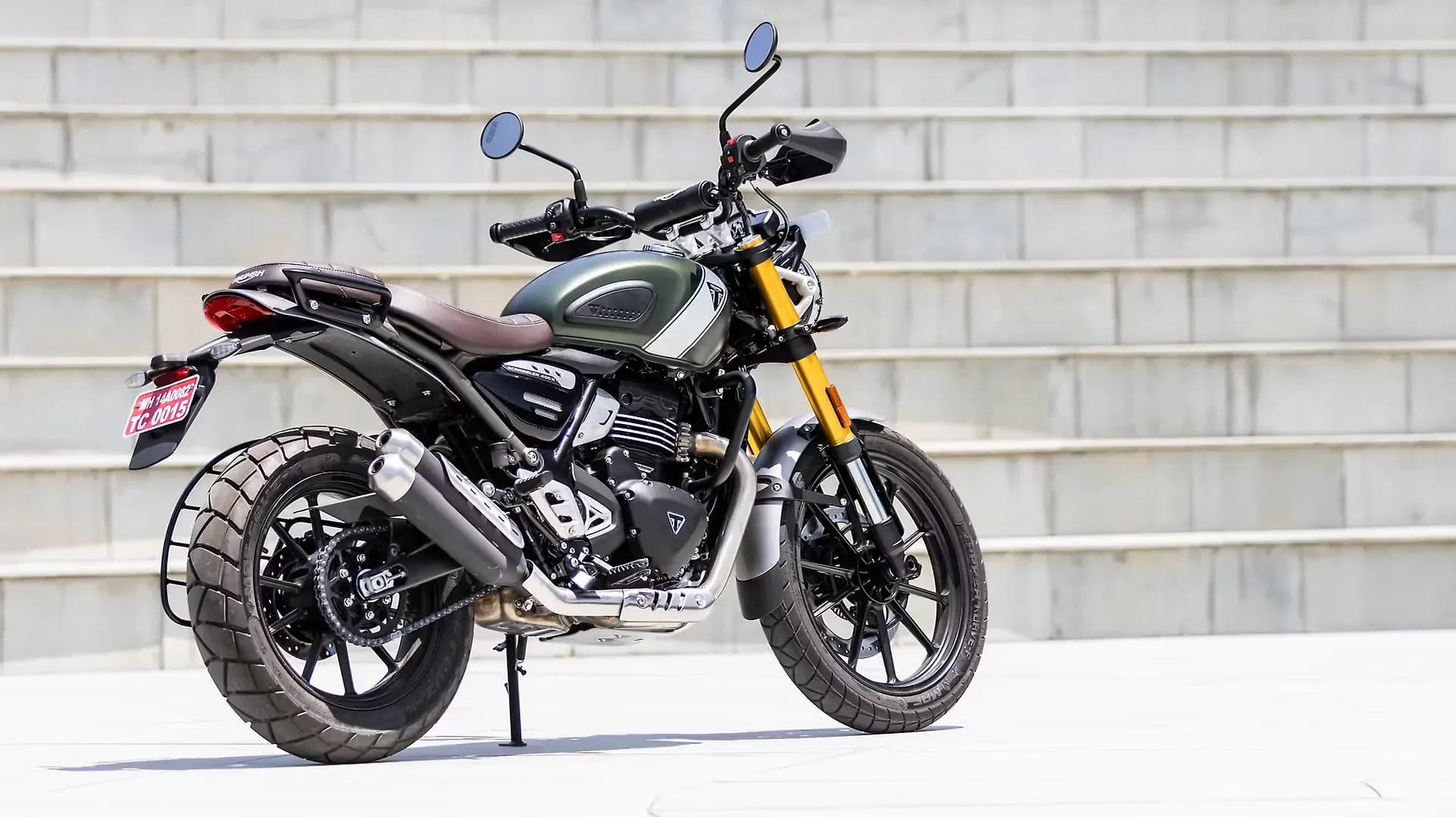 Triumph Scrambler 400 X Right Rear Three Quarter
