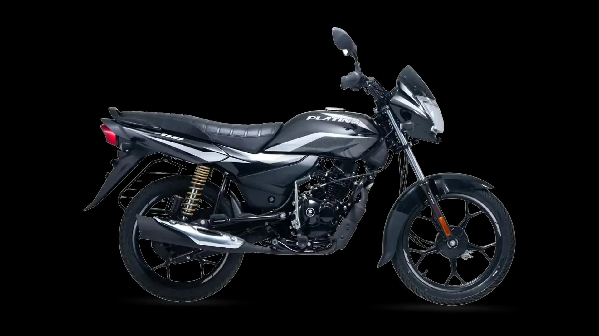Bajaj Platina 110 in Black & White (Drum)