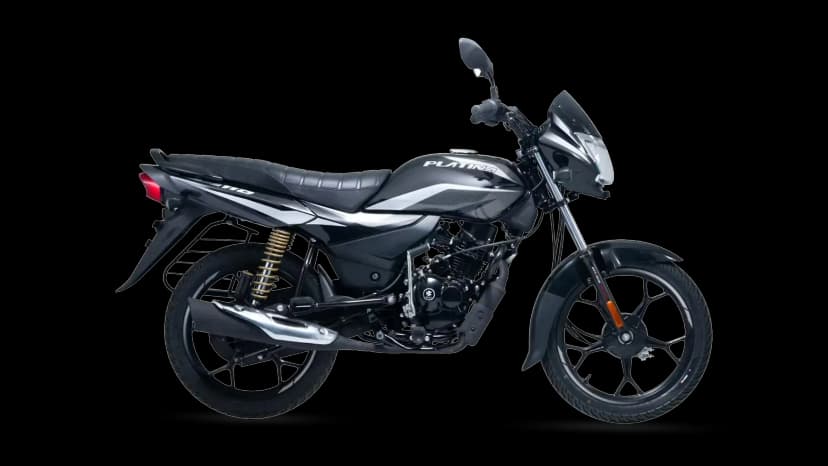 Bajaj Platina 110 in Black & White (Drum)