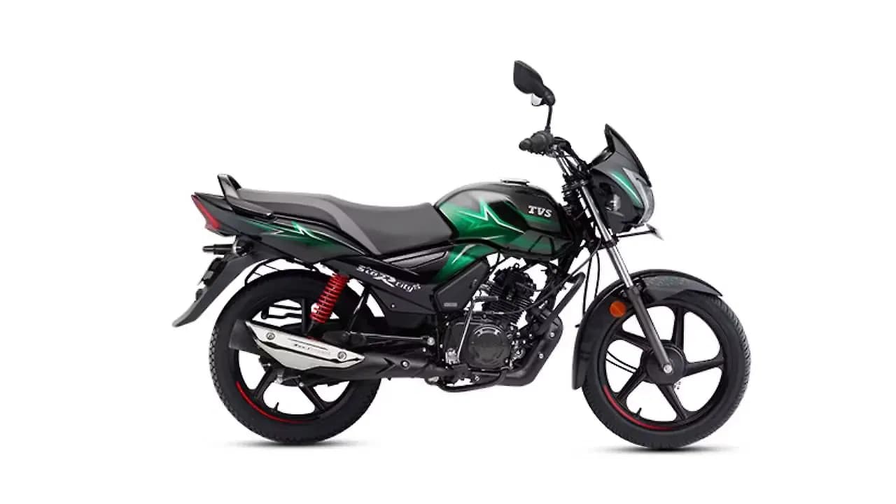 TVS Star City Plus in Black Green (Drum)