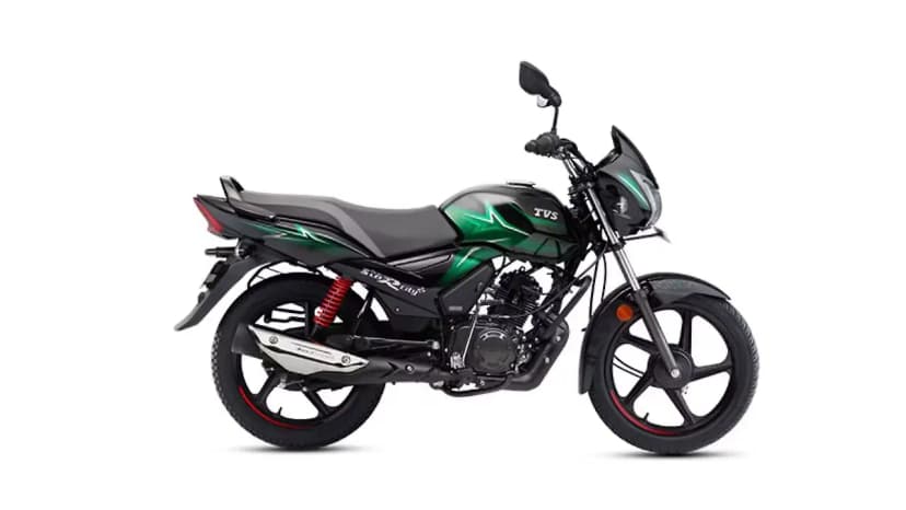 TVS Star City Plus in Black Green (Drum)