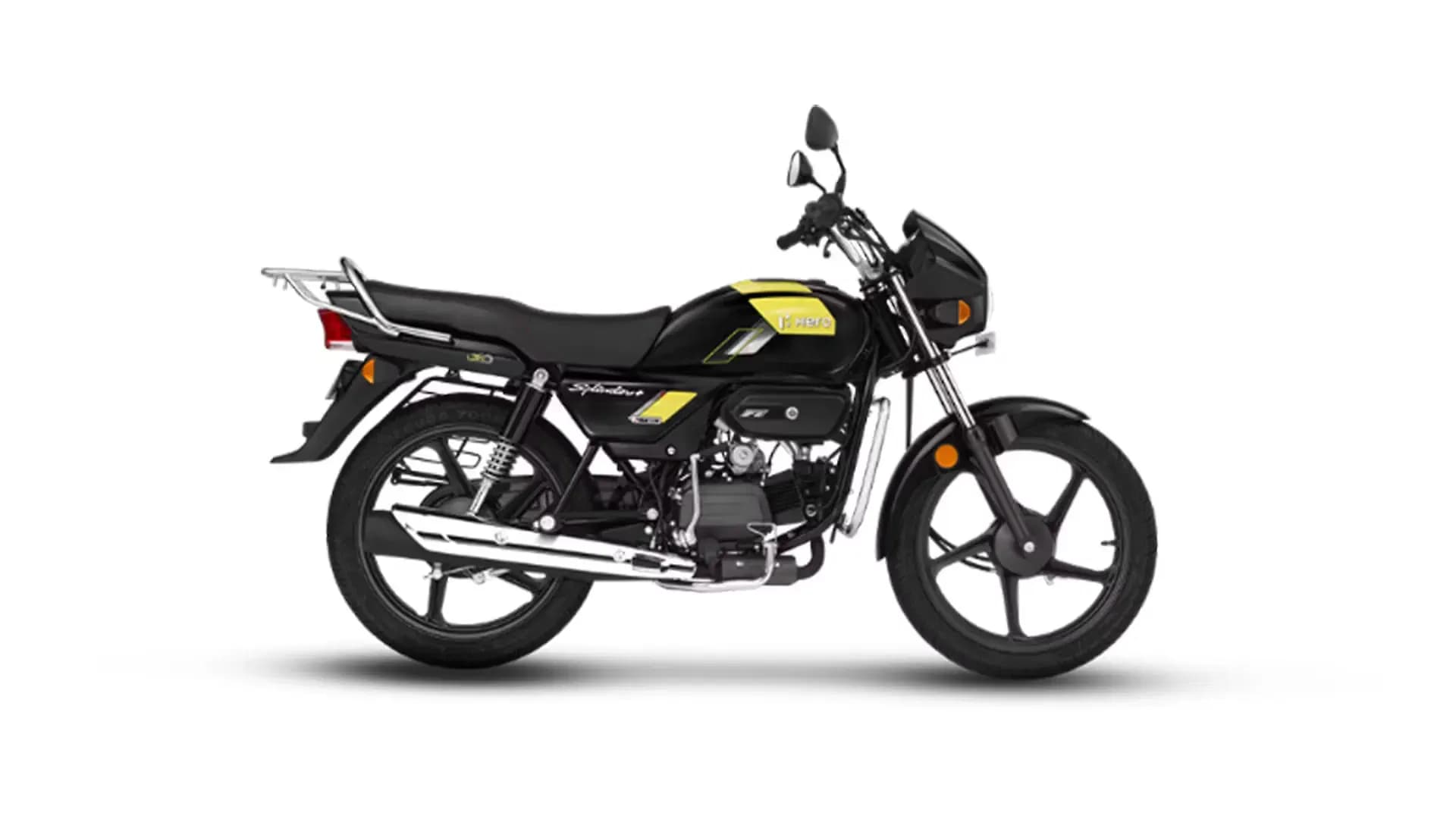 Hero Splendor Plus Xtec in BLACK WITH GREENISH YELLOW